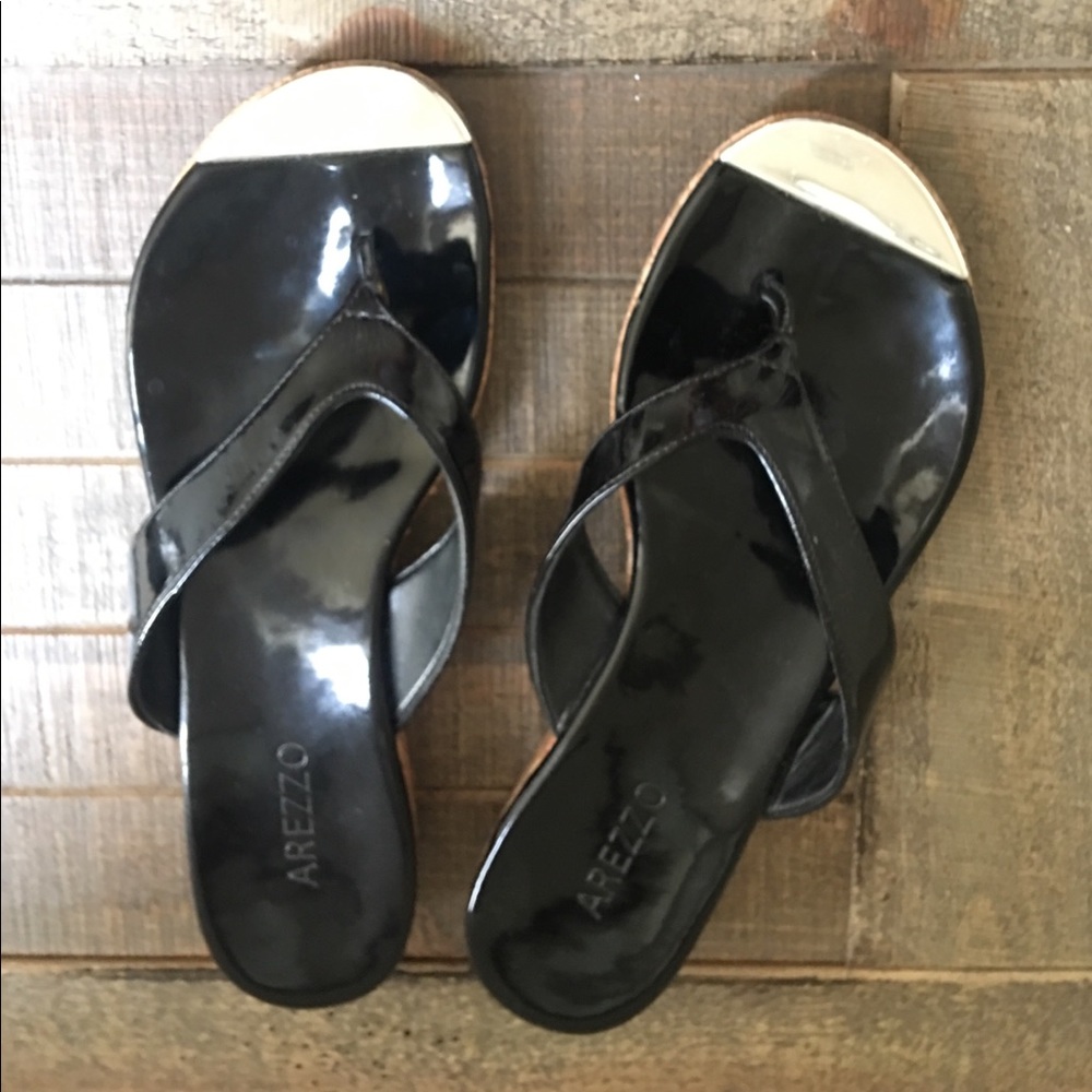 Flip Flops Black, size 8. Small platform.